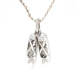SS “Live with Grace” CZ Ballet Slippers Pendant - Walter Bauman Jewelers