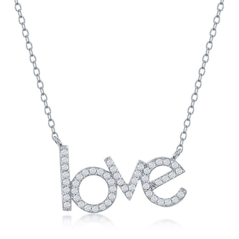 SS 'LOVE' CZ Necklace - Walter Bauman Jewelers