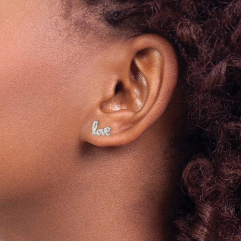 SS 'Love' Earrings - Walter Bauman Jewelers