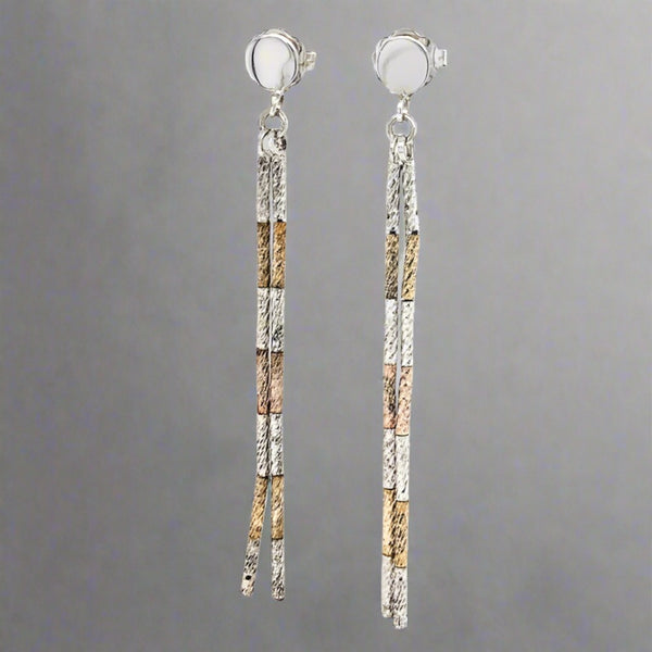 SS “Lucy” D/C Tube Dangle Earrings - Walter Bauman Jewelers