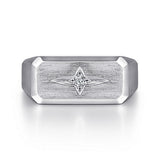 SS Men's Ring with 0.06cttw Diamond - Walter Bauman Jewelers