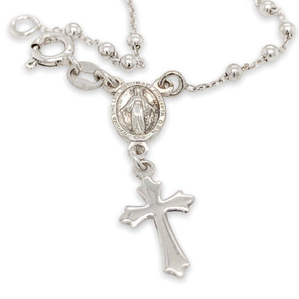 SS Miraculous Medal & Cross Charm Bracelet - Walter Bauman Jewelers