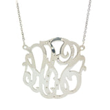 SS Monogram Pendant with Cubic Zirconia on a 16" Chain - Walter Bauman Jewelers
