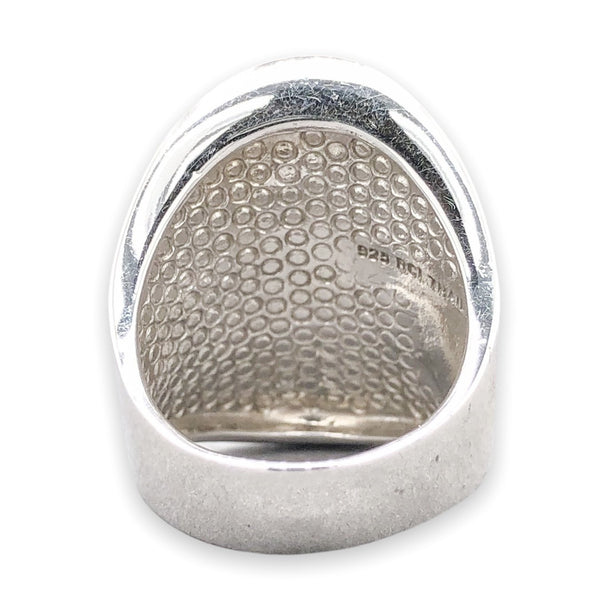 SS Moondust Oval Concave Ring - Walter Bauman Jewelers