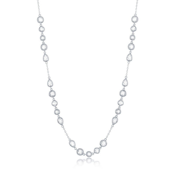 SS Multi-Shaped CZ Necklace - Walter Bauman Jewelers