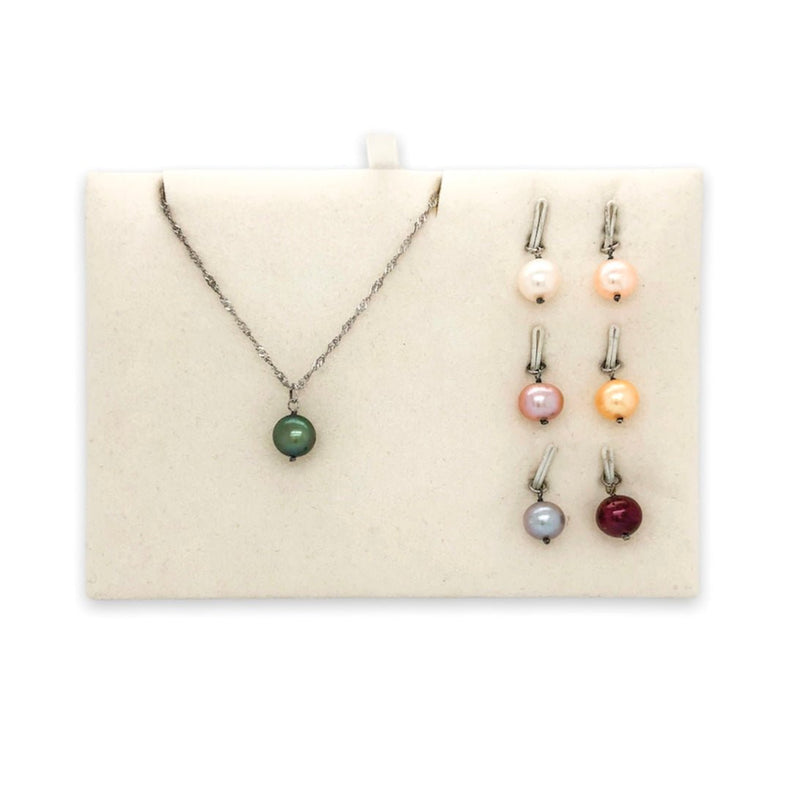 SS Multicolor Fresh Water Pearl Pendant Set - Walter Bauman Jewelers