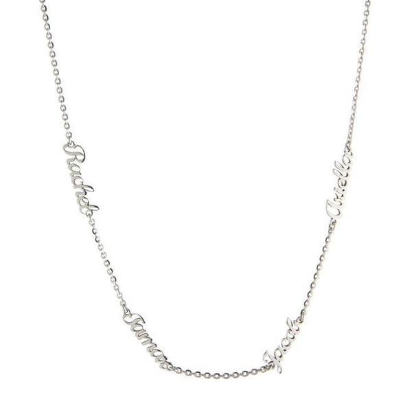 SS Name Necklace with 4 Names - Walter Bauman Jewelers