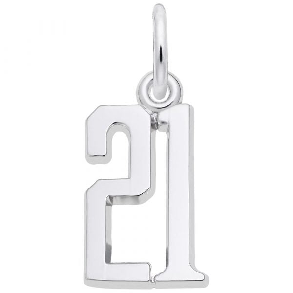 SS Number 21 Charm - Walter Bauman Jewelers