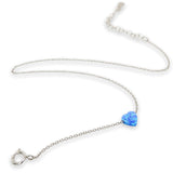 SS Opalite Heart Ankle Bracelet - Walter Bauman Jewelers
