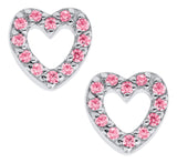 SS Open Heart Pink Cz Baby Studs - Walter Bauman Jewelers