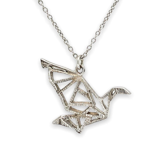 SS Origami Flying Bird Pendant - Walter Bauman Jewelers