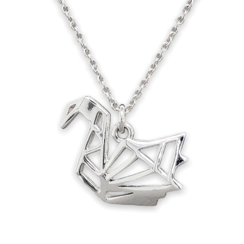 SS Origami Swan Pendant - Walter Bauman Jewelers