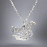 SS Origami Swan Pendant - Walter Bauman Jewelers