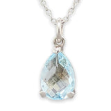 SS Pear Cut Blue Topaz Pendant - Walter Bauman Jewelers