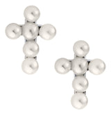 SS Pearl Cross Baby Stud - Walter Bauman Jewelers