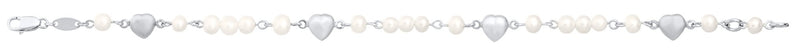 SS Pearl & Heart Bracelet 6.25″ - Walter Bauman Jewelers