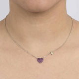 SS Pink Cubic Zirconia Heart Pendant - Walter Bauman Jewelers