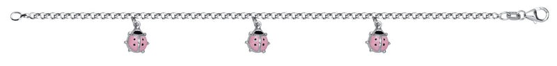 SS Pink Ladybug Charm Bracelet - Walter Bauman Jewelers