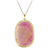 SS Pink Sapphire & White Topaz Necklace - Walter Bauman Jewelers