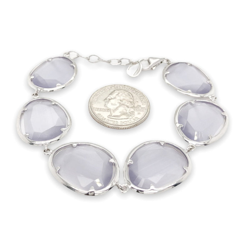 SS Purple Cat’s Eye Quartz Bracelet - Walter Bauman Jewelers