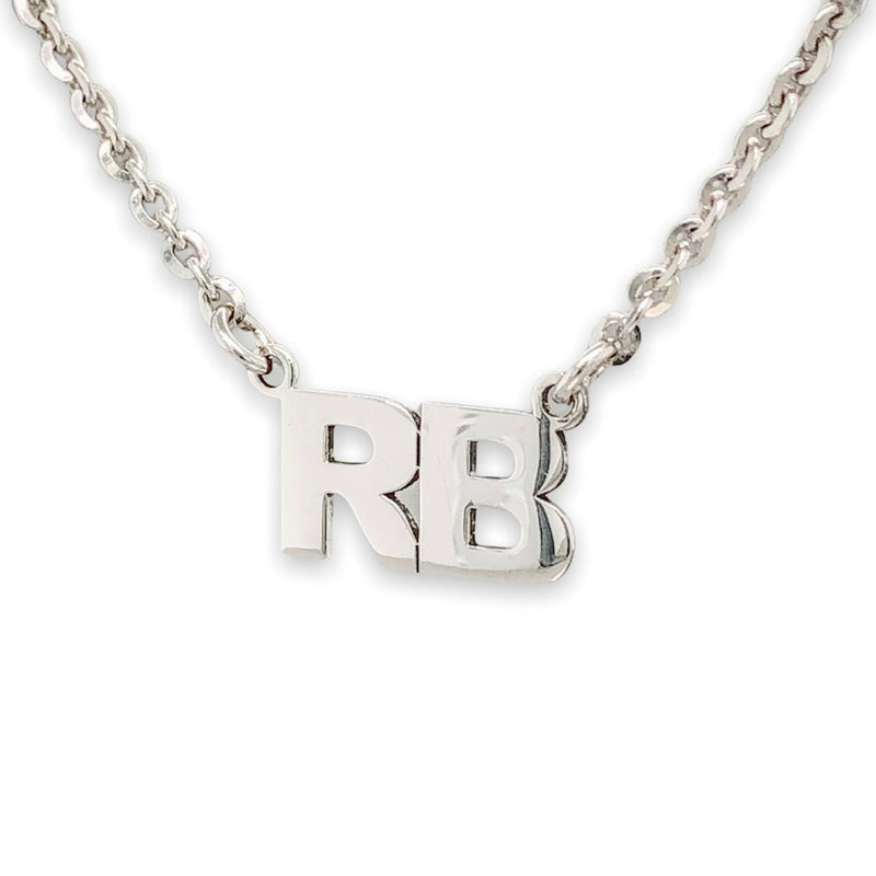 SS “RB” Initial Necklace - Walter Bauman Jewelers