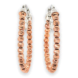 SS RGP D/C Bead Hoop Earrings - Walter Bauman Jewelers