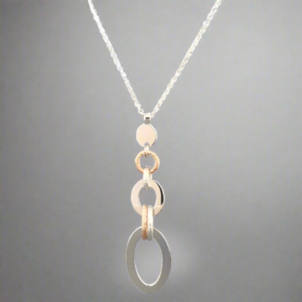 SS RGP Multi Oval and Circle Pendant - Walter Bauman Jewelers