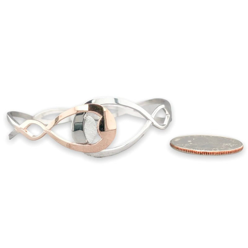 SS RGP Open Design Bangle Bracelet - Walter Bauman Jewelers