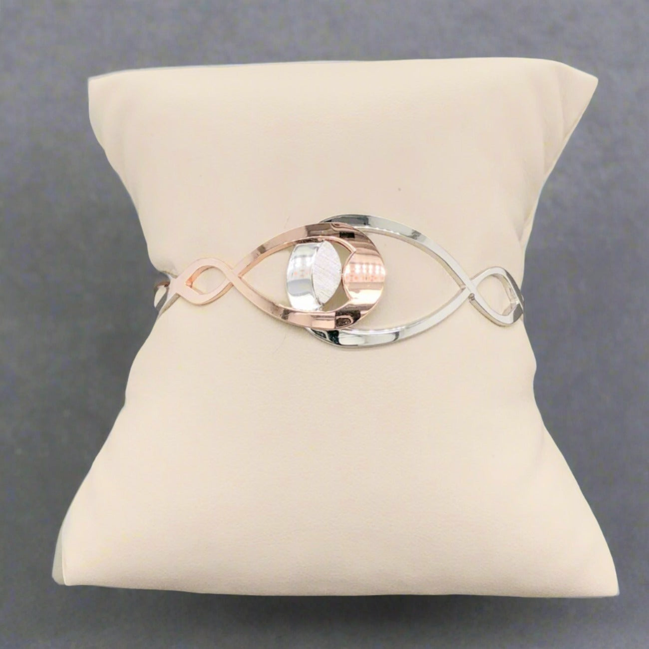 SS RGP Open Design Twisted Bangle Bracelet | Walter Bauman Jewelers