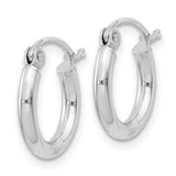SS Rhodium-plated 2mm Round Hoop Earrings 0.9grms - Walter Bauman Jewelers