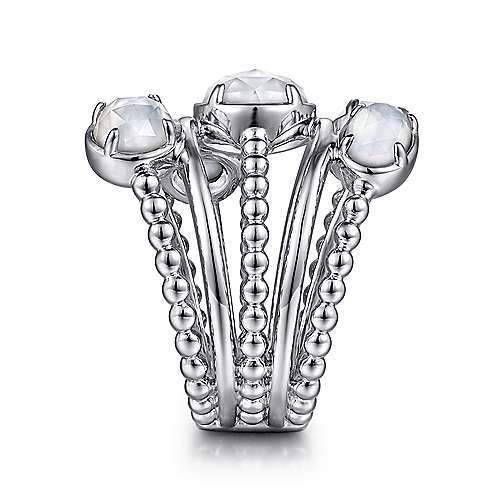 SS Rock Crystal and White MOP Ring - Walter Bauman Jewelers