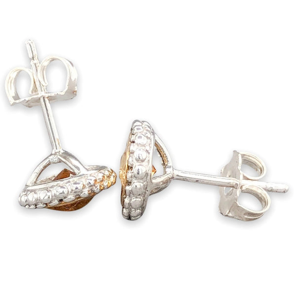 SS Round 0.8cttw Citrine Stud Earrings - Walter Bauman Jewelers