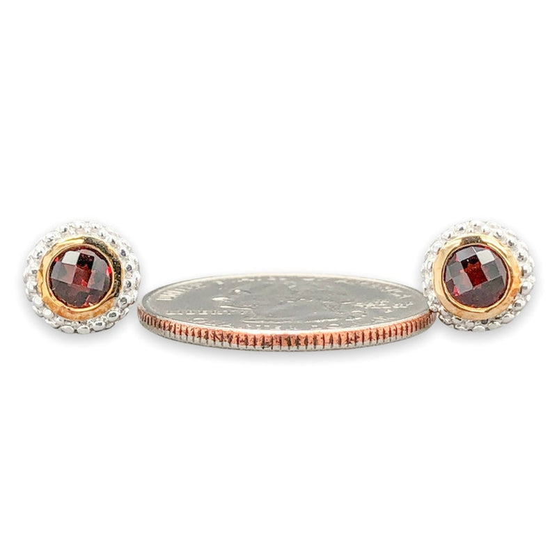 SS Round 1.2cttw Garnet Stud Earrings - Walter Bauman Jewelers