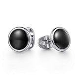 SS Round Black Onyx Cufflinks - Walter Bauman Jewelers