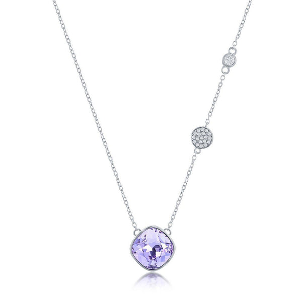 SS Round Lavender CZ Necklace - Walter Bauman Jewelers