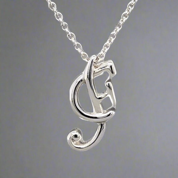 SS Script F Initial Pendant - Walter Bauman Jewelers