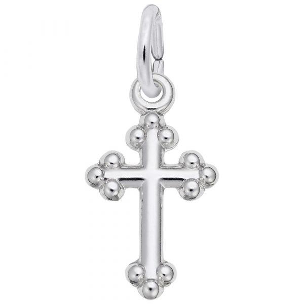 SS Small Cross Accent Charm - Walter Bauman Jewelers