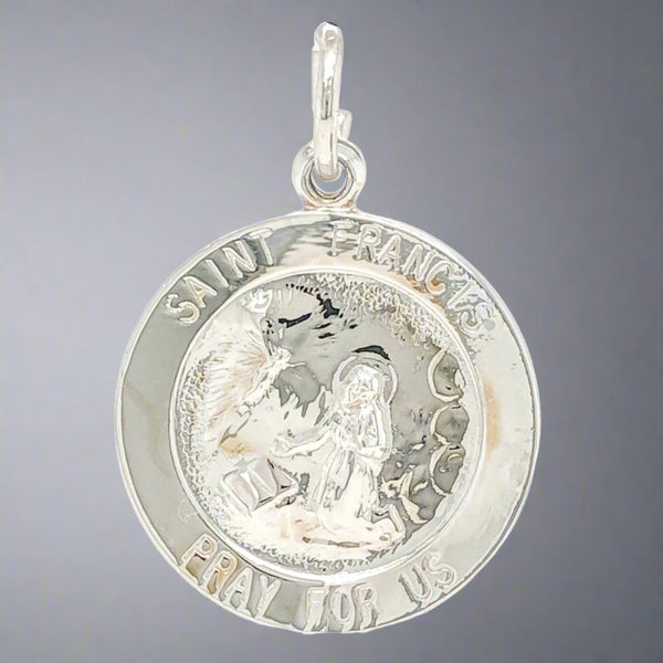 SS St. Francis Medal Pendant - Walter Bauman Jewelers