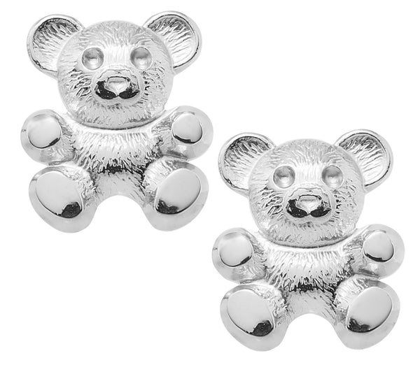 SS Teddy Bear Baby Studs - Walter Bauman Jewelers