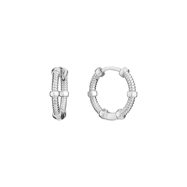 SS Textured 14mm Hoop Earrings - Walter Bauman Jewelers