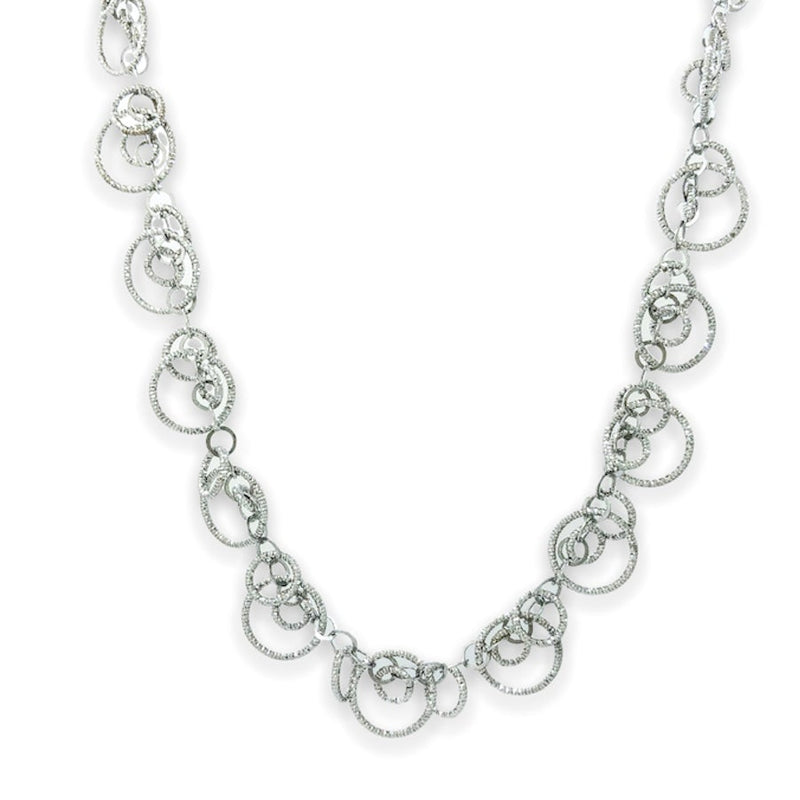 SS Textured “Circulation” Circle Necklace - Walter Bauman Jewelers