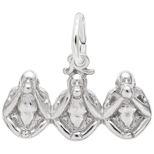 SS Three Monkey Charm - Walter Bauman Jewelers