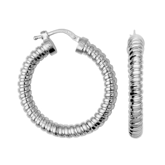 SS Tubugas 30MM/4MM Hoop Earring - Walter Bauman Jewelers