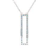 SS Turquoise CZ Rectangle Necklace - Walter Bauman Jewelers