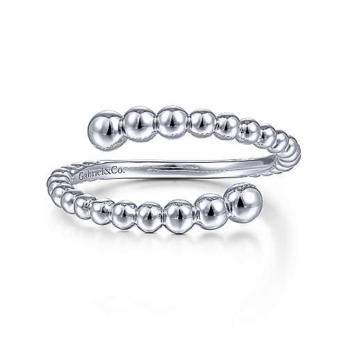 SS Twisted Beaded Ladies Ring - Walter Bauman Jewelers