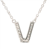 SS V Initial CZ Necklace - Walter Bauman Jewelers
