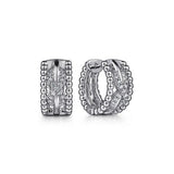 SS White Sapphire 15mm Huggie Earrings - Walter Bauman Jewelers