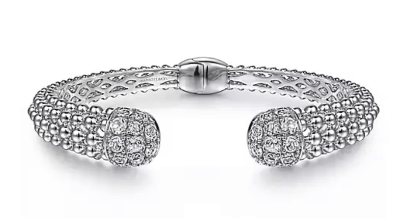 SS White Sapphire Bangle Bracelet - Walter Bauman Jewelers