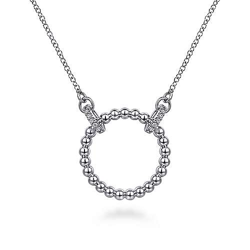 SS White Sapphire Open Circle Pendant - Walter Bauman Jewelers