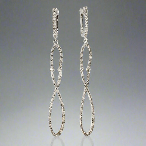 SS White Topaz Infinity Dangle Earrings - Walter Bauman Jewelers